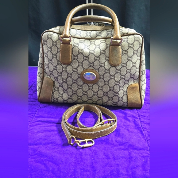 EUC AUTHENTIC VINTAGE GUCCI PLUS 2- WAY HANDBAG - Picture 1 of 9